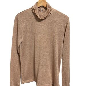 J. Crew Tan Fitted Ribbed Long Sleeve Top